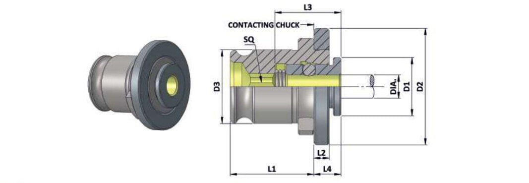 TWE4 DIA 35.50 SQ 28.00 TAP ADAPTER